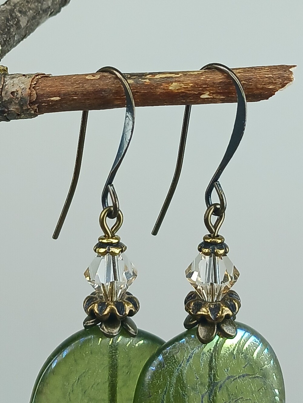 Spiral Fern Earrings Botanical Woodland Nature Jewelry Hand Crafted - Picture 7 of 9